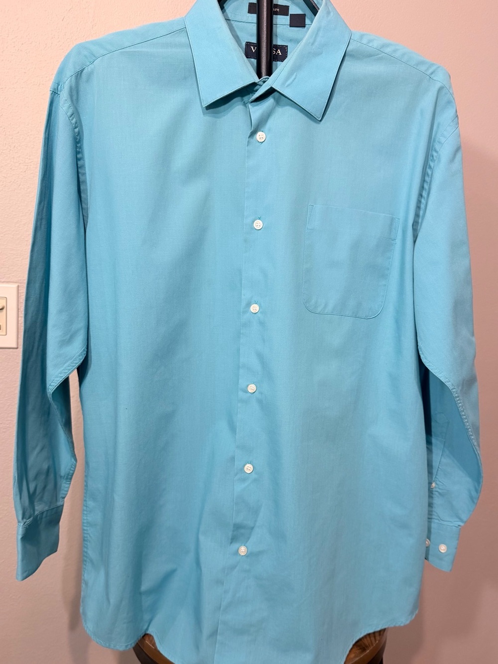 Versa Collection Men's Long-Sleeve 16-16.5 Dress Shirt - Turquoise Blue